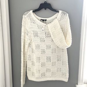 Off white, open stitch sweater
